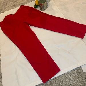 Red plus size pants